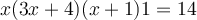 x(3x+4)(x+1)1=14 