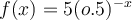  f(x)=5(o.5)^{-x} 